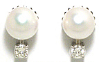 Jacques Platinum Pearl Diamond Earrings