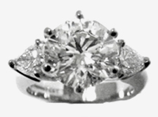 Jacques Platinum Diamond Engagement Ring with Pear Shape Diamonds on Sides