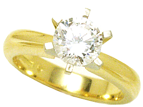 Jacques Designs Gold Beveled Diamond Solitaire