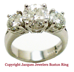 Jacques' Famous Boston Platinum Diamond Engagement Ring
