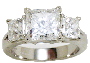 Jacques Platinum Princess Diamond Engagement Ring