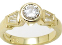 Jacques Designs Gold Diamond Baguette Engagement Ring Jan