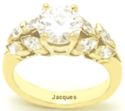 Jacques Gold Diamond Marquise Engagement Ring RME507