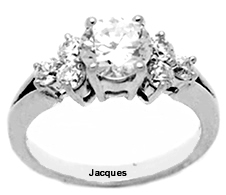 Jacques Designs Platinum Diamond Engagement Ring RDE503