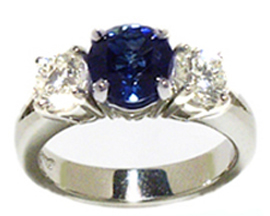 Jacques' Platinum Sapphire and Diamond Engagement Ring